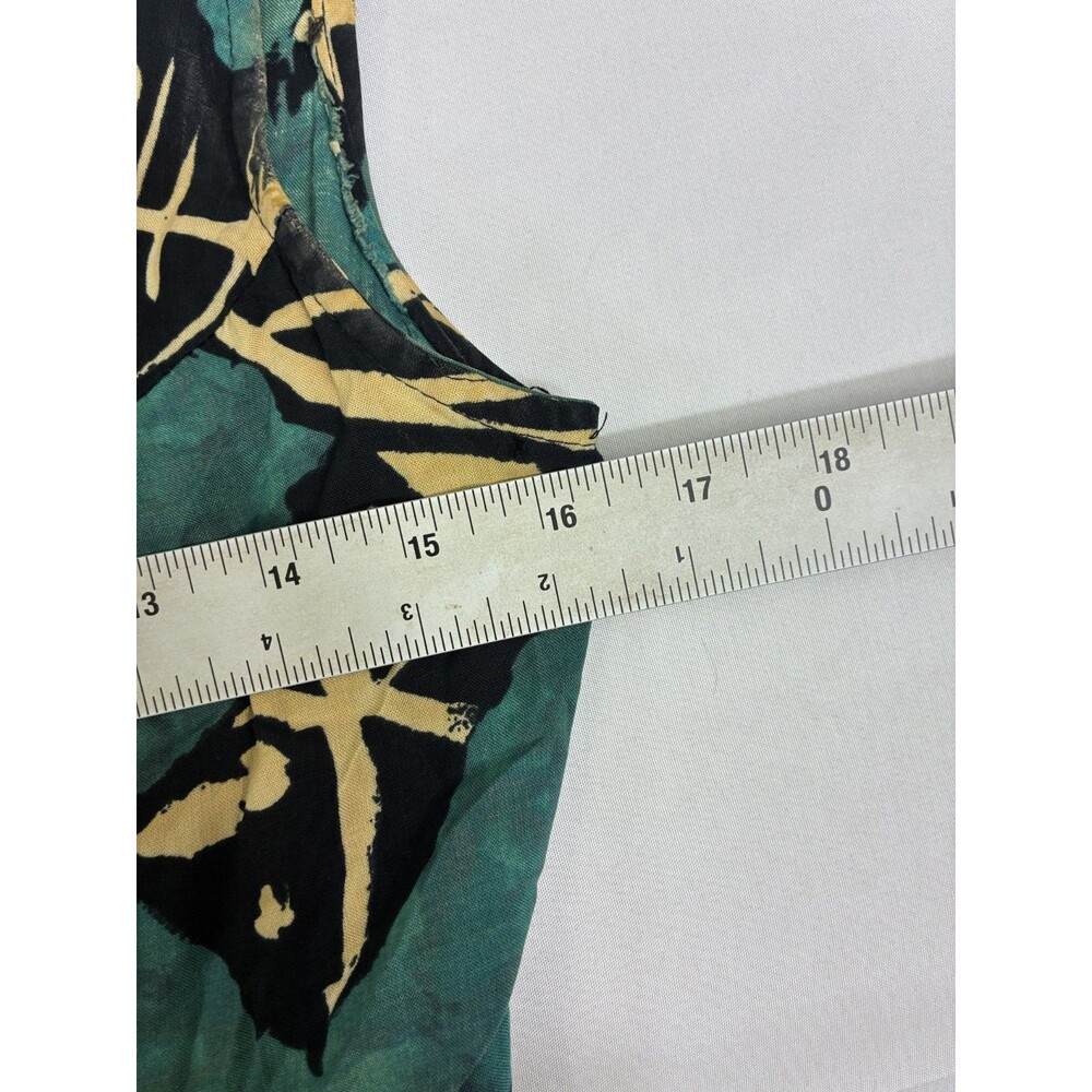 Vintage All That Jazz Jumpsuit Women Teal Black Abstract Print Wide Leg USA - Picture 7 of 9
